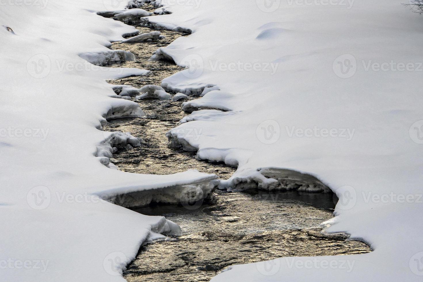 creek in the snow background photo