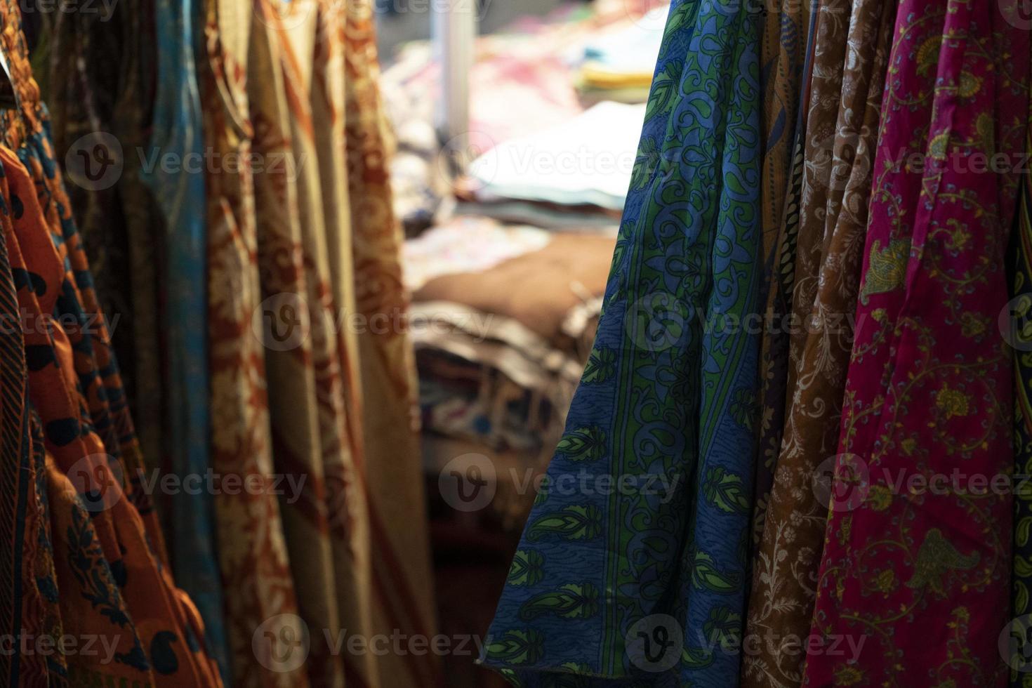 India clothes at the market for sale photo