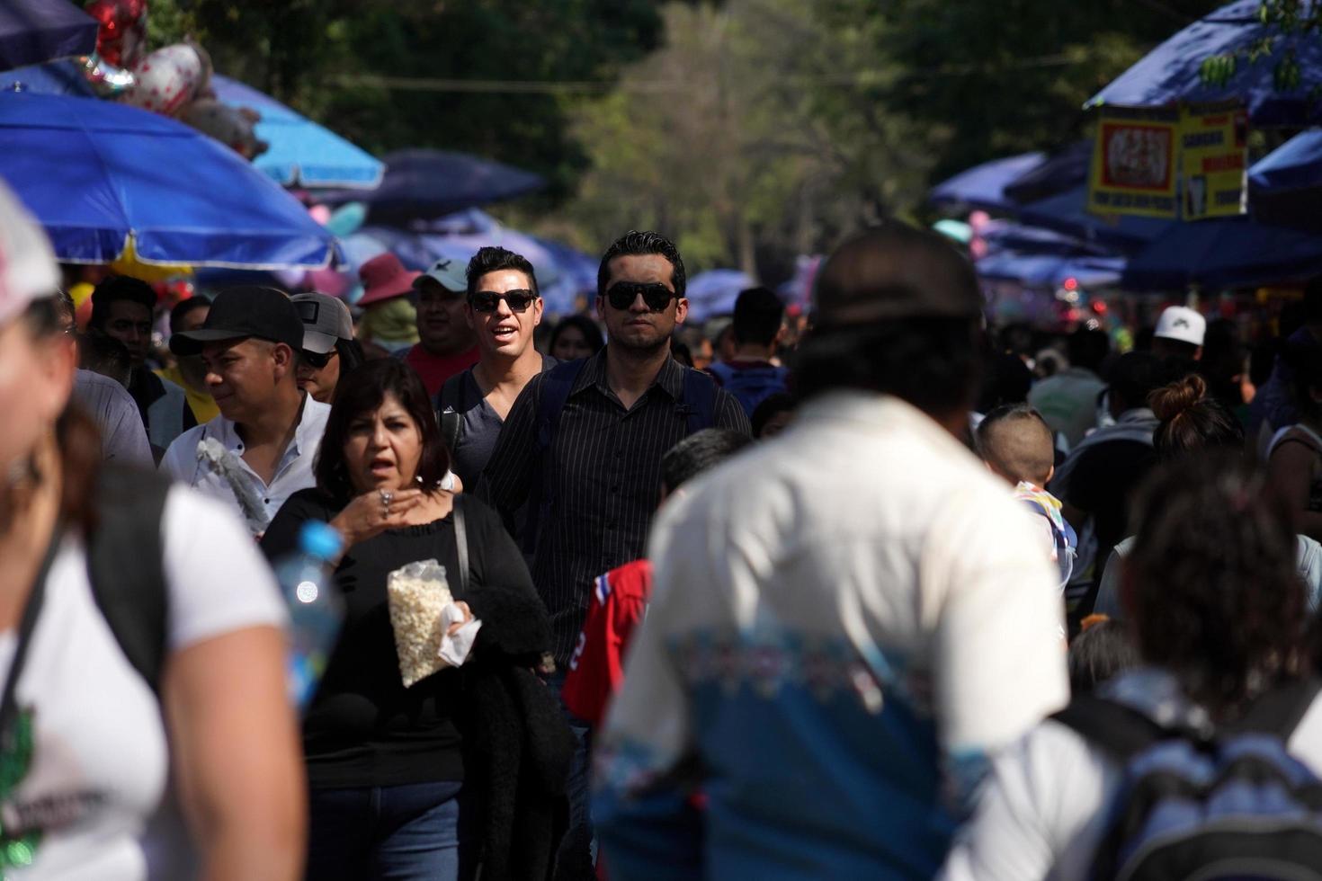 MEXICO CITY, FEBRUARY 3 2019 - Town park Chapultepec crowded of people on sunday photo