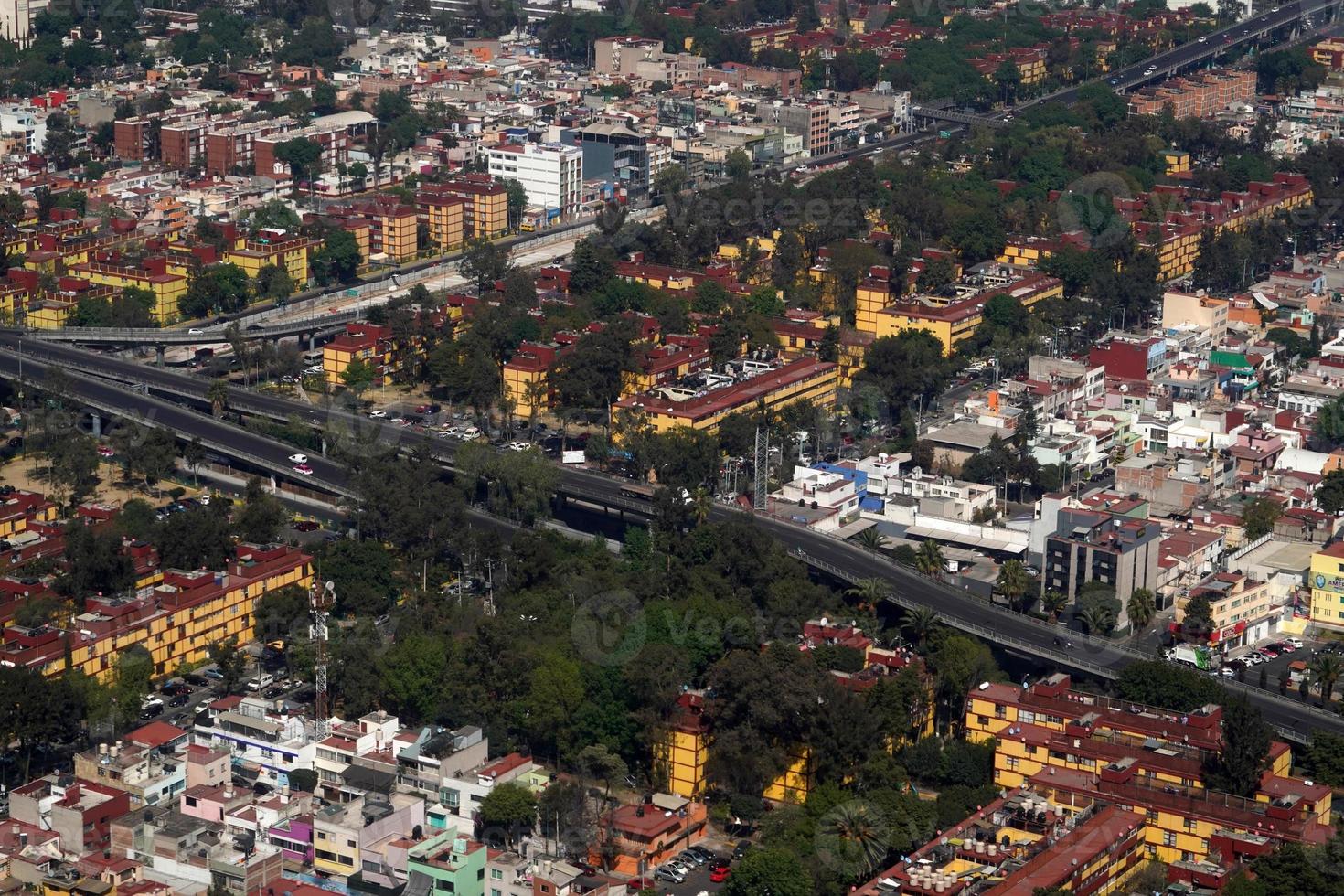 mexico city aerial view cityscape panorama photo