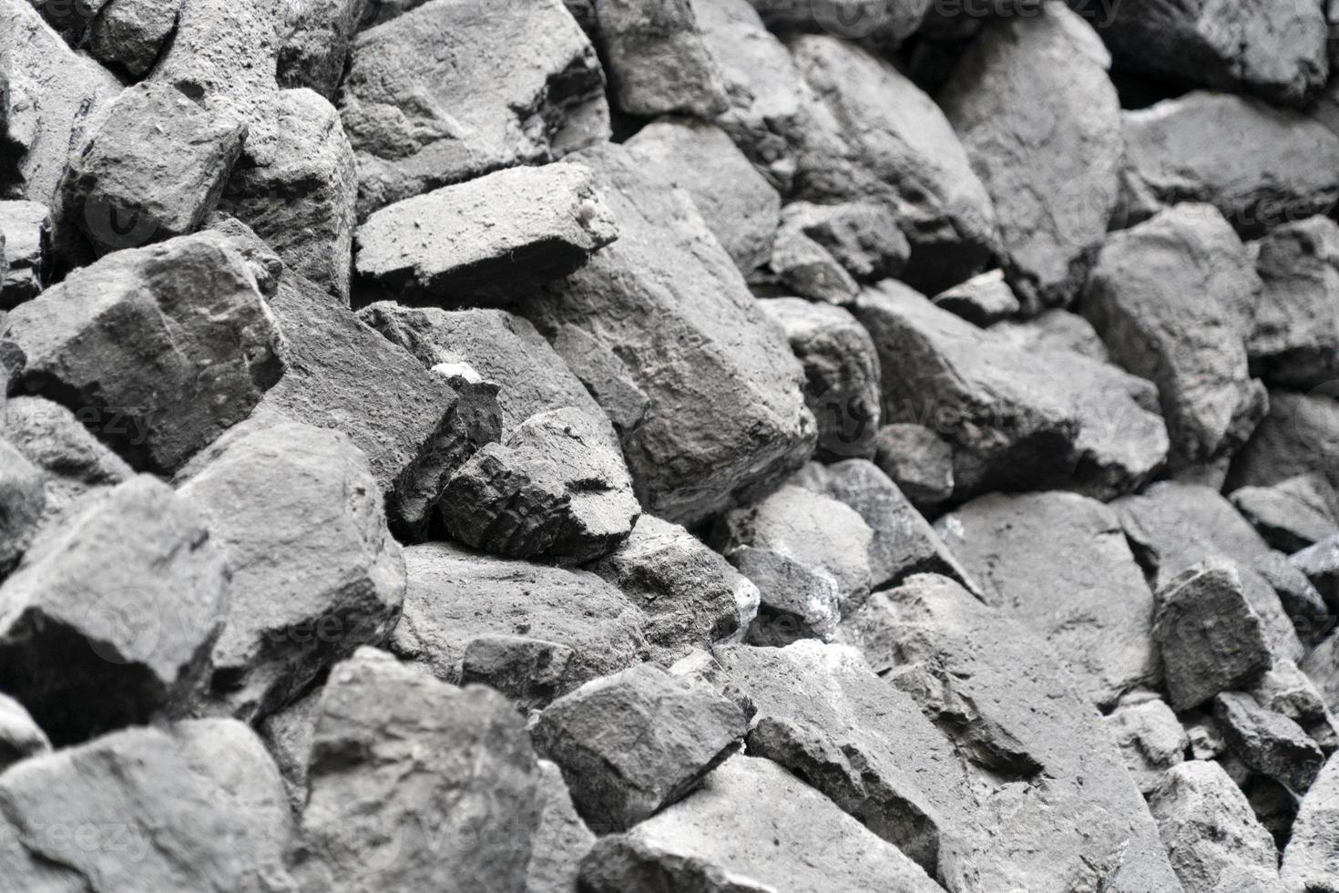 Coal stones for steam engine train photo