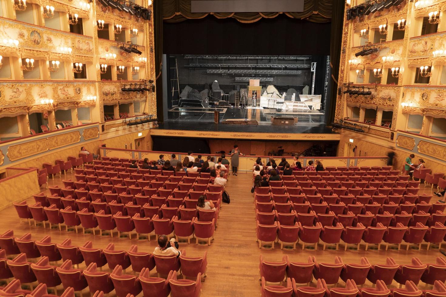 VENICE, ITALY - SEPTEMBER 15 2019 - La Fenice Theater interior view photo