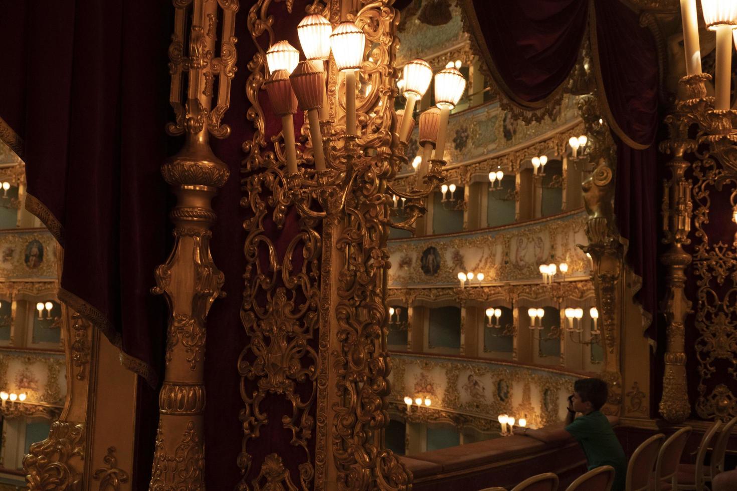 VENICE, ITALY - SEPTEMBER 15 2019 - La Fenice Theater interior view photo