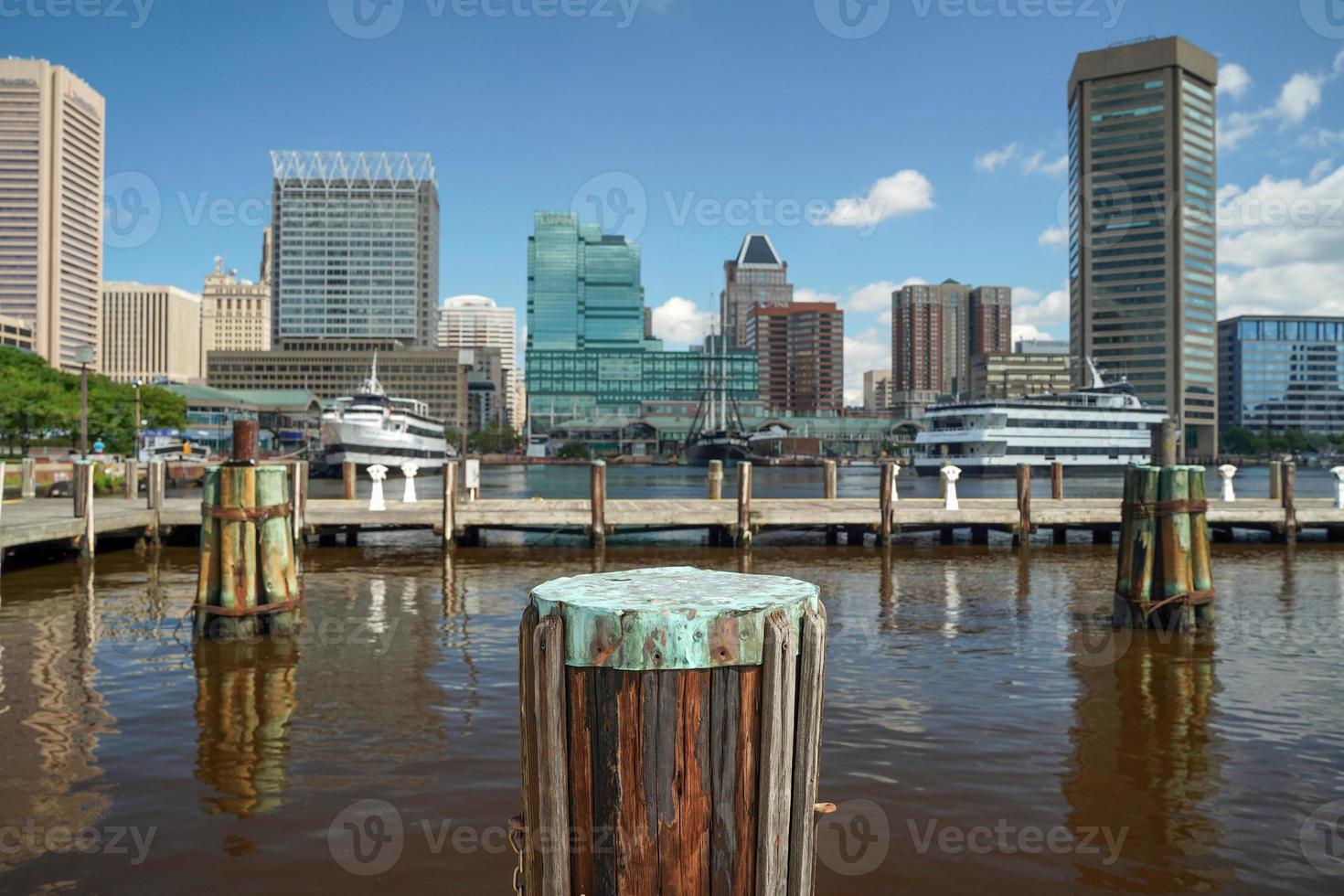 baltimore maryland inner harbor bollard detail photo