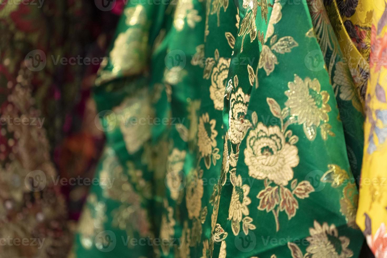 many japanese kimono dress at the market photo