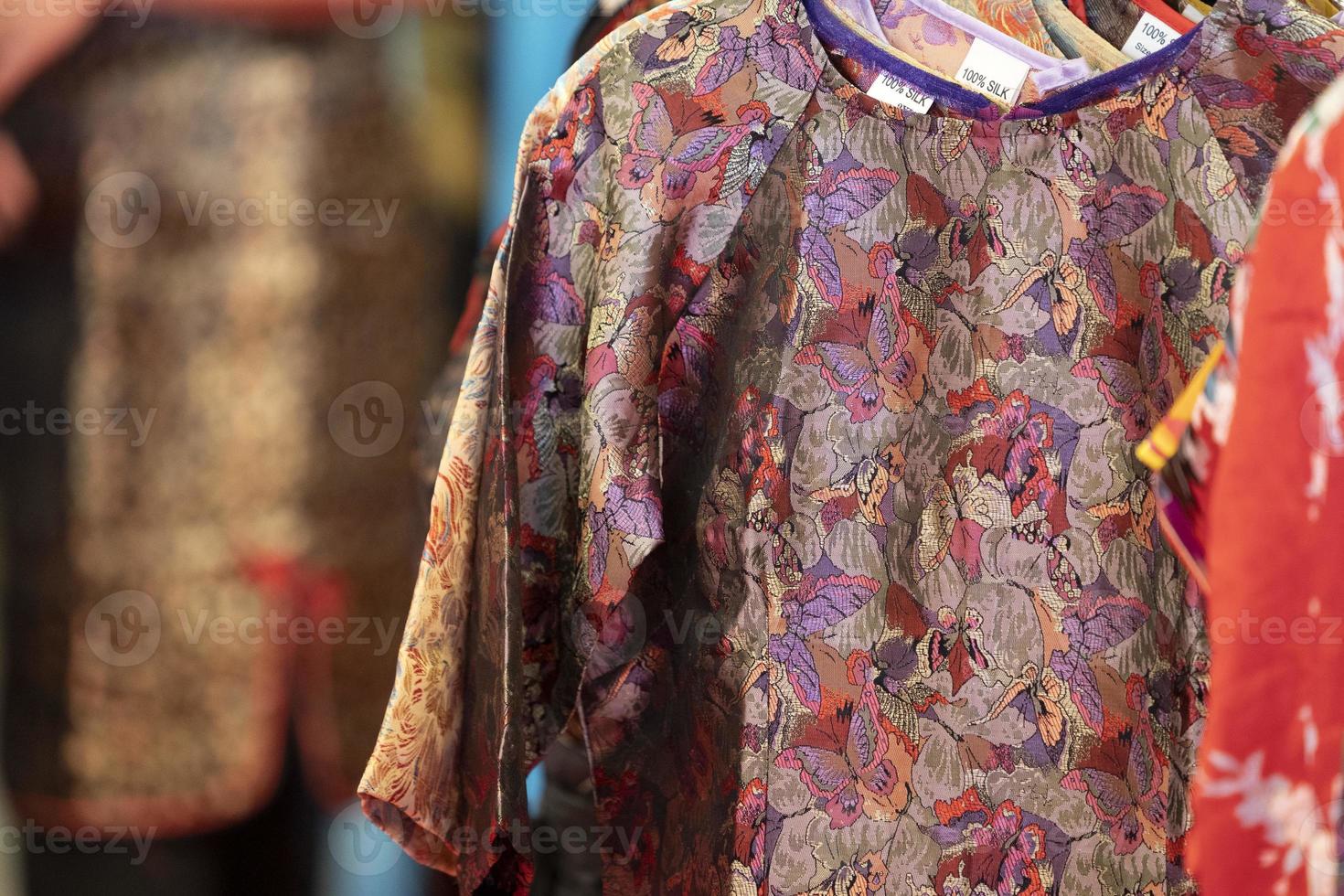 many japanese kimono dress at the market photo