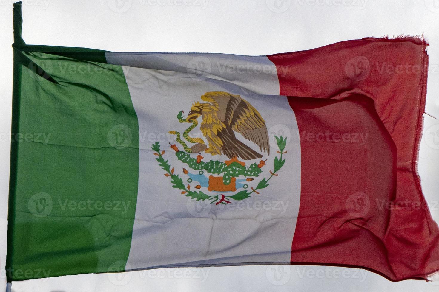 mexican flag red white and green photo