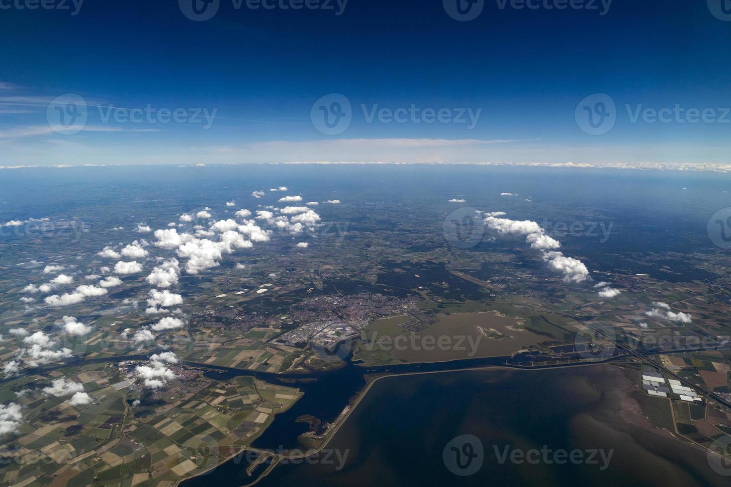 Rotterdam channels sea aerial view panorama photo