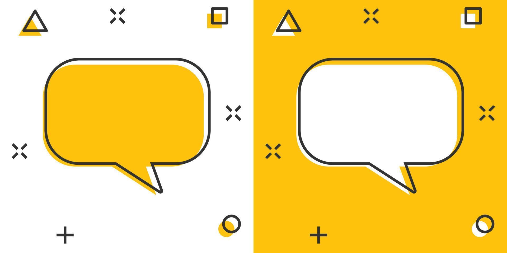 Vector cartoon blank empty speech bubble icon in comic style. Dialogue box illustration pictogram. Speech message splash effect concept.