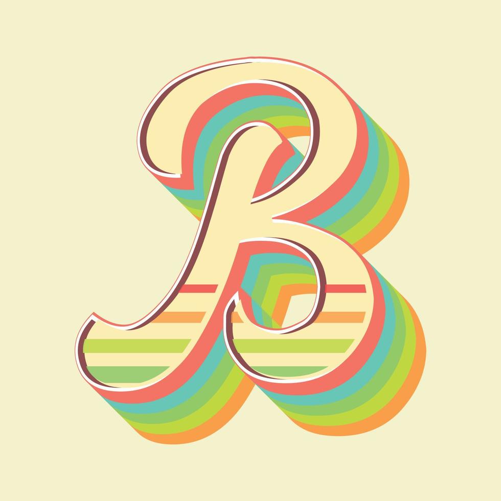 Vintage style 3d illustration of letter b 18806894 Vector Art at Vecteezy