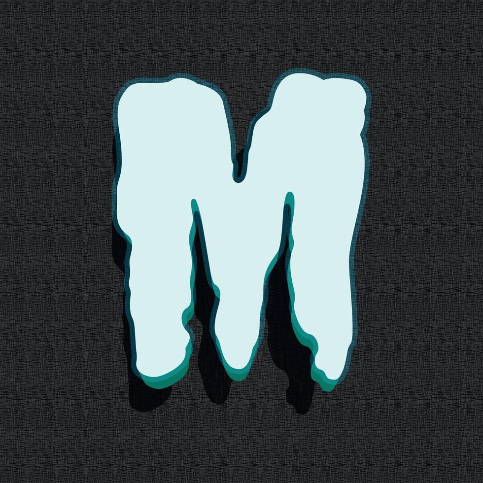 Ghost style 3d illustration of letter m vector