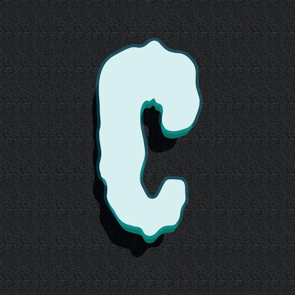 Ghost style 3d illustration of letter c vector