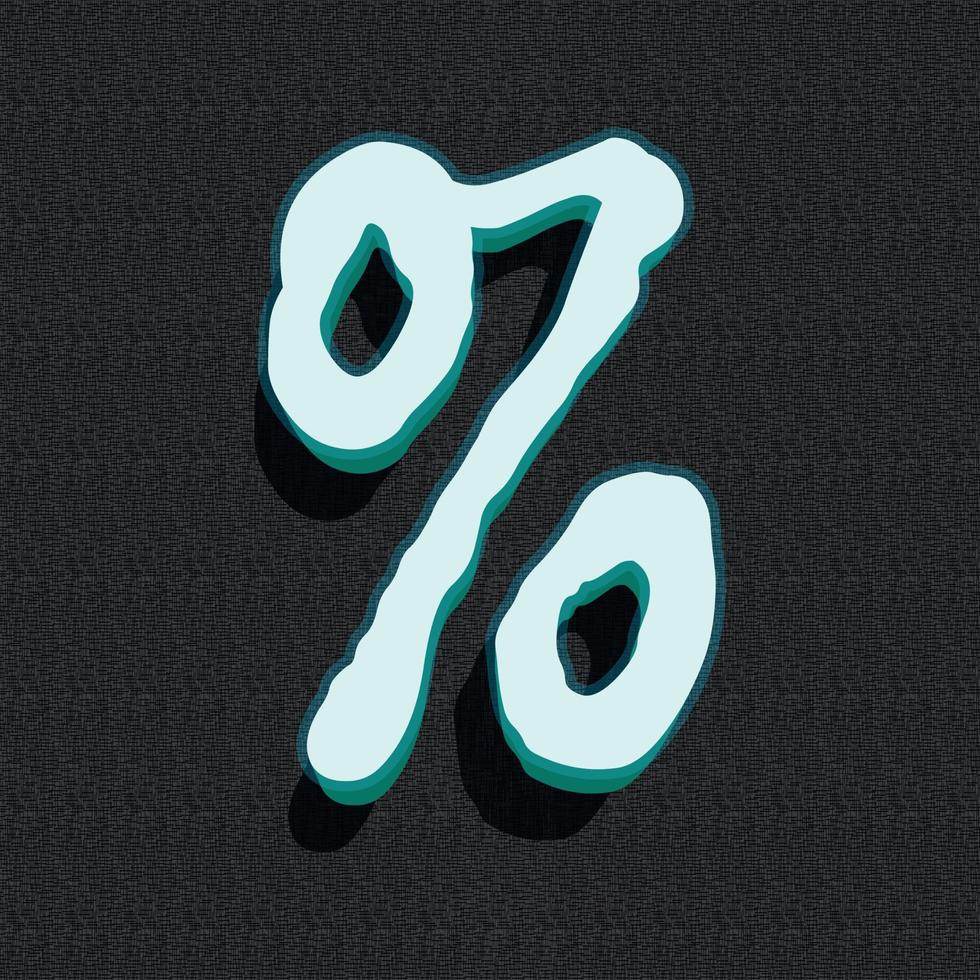 Ghost style 3d illustration of percentage sign vector