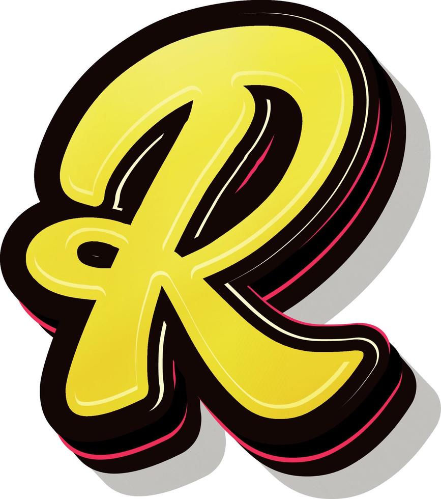 Ilustración 3d de la letra r vector