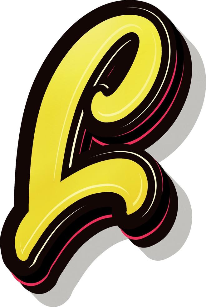 3d illustration of letter l vector