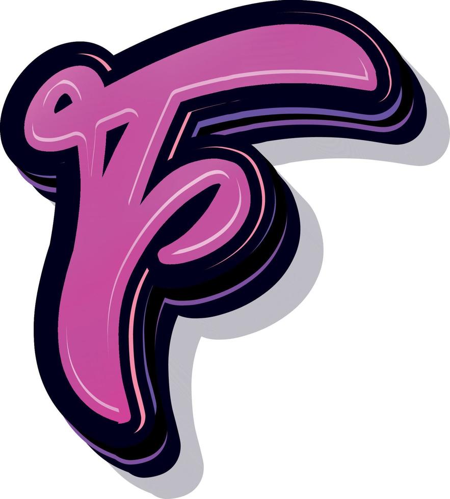 3d illustration of letter f vector