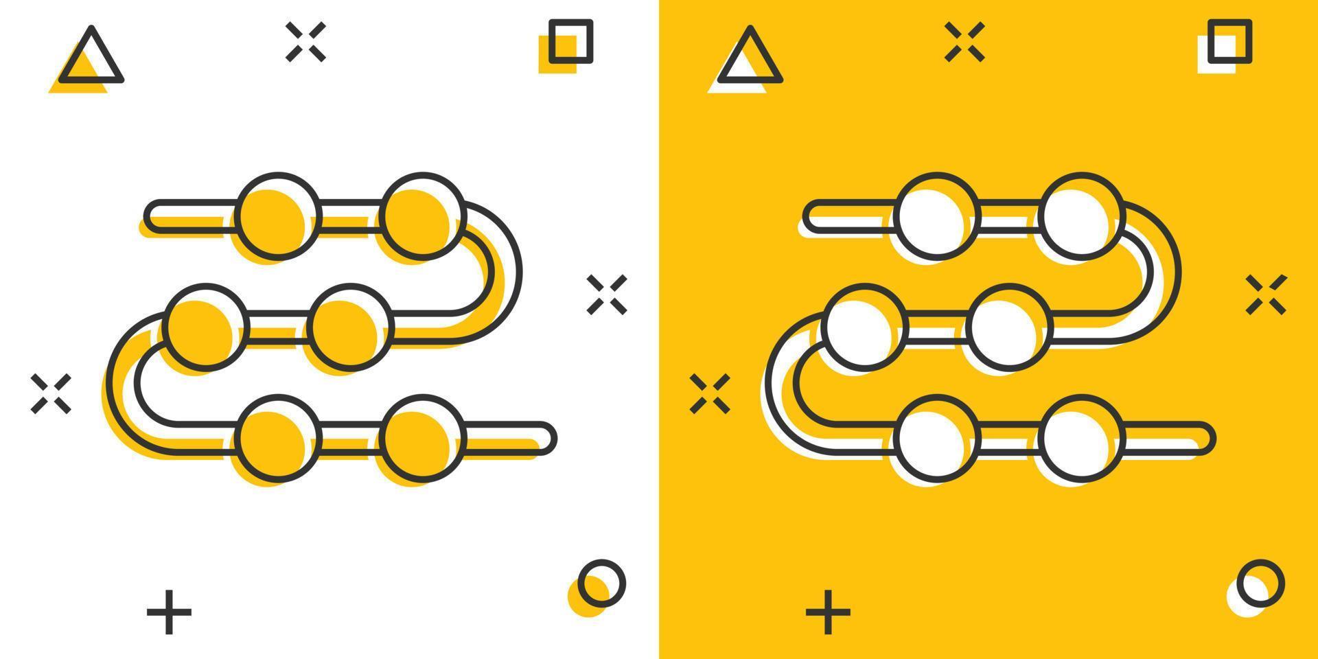 Timeline icon in comic style. Progress cartoon vector illustration on white isolated background. Diagram splash effect business concept.