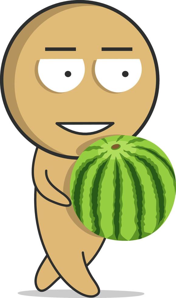 Man with watermelon vector