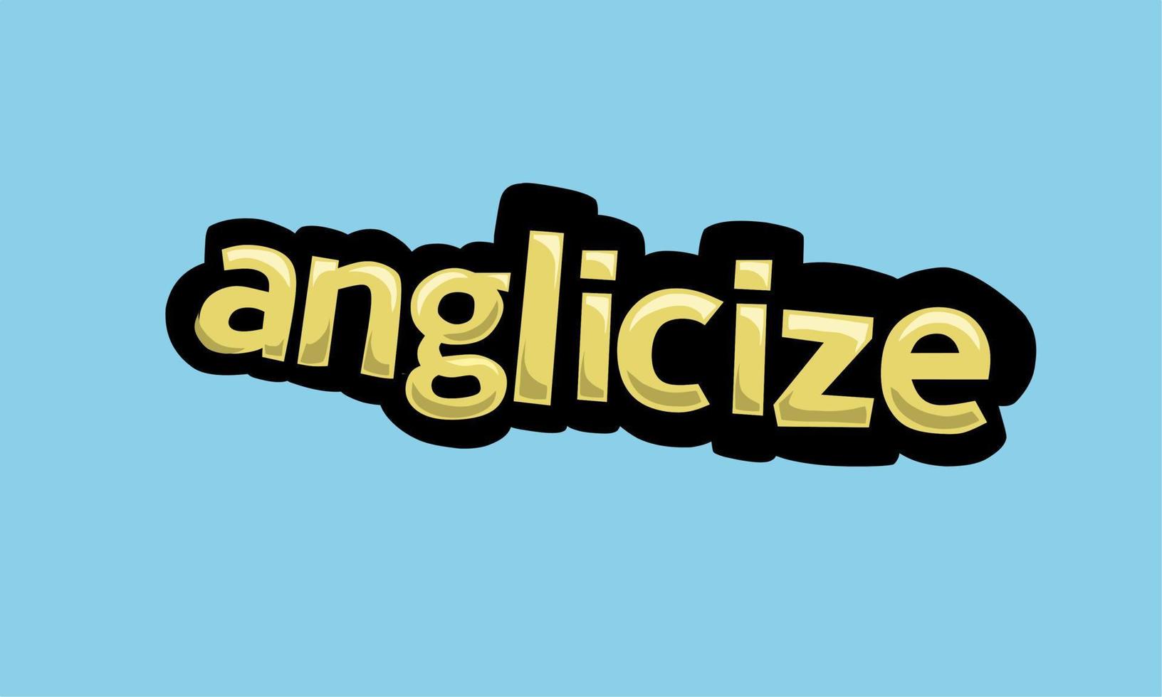 ANGLICIZE writing vector design on a blue background
