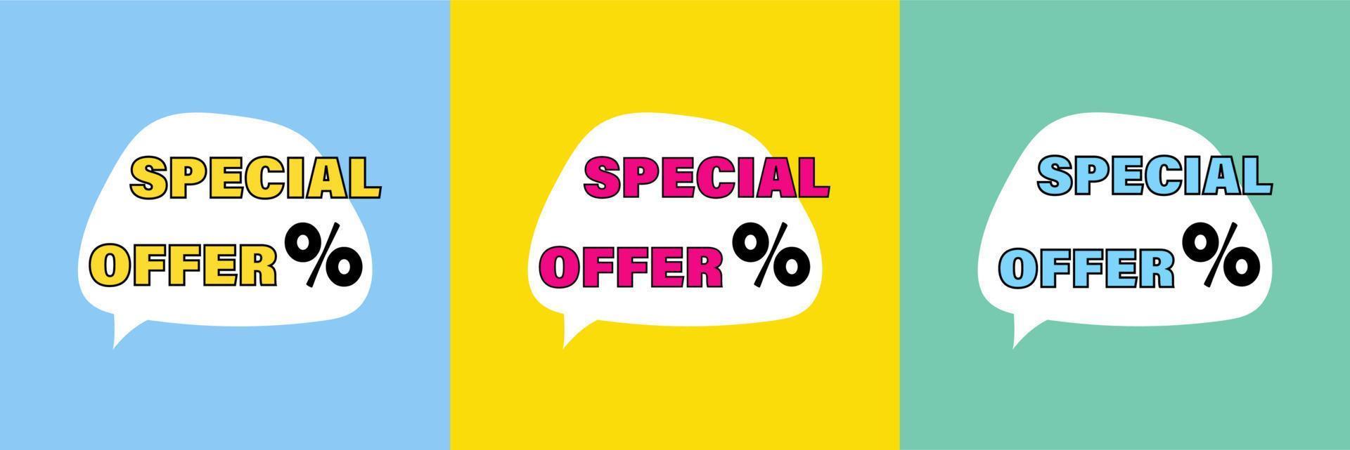 Special offer, modern posters set vector