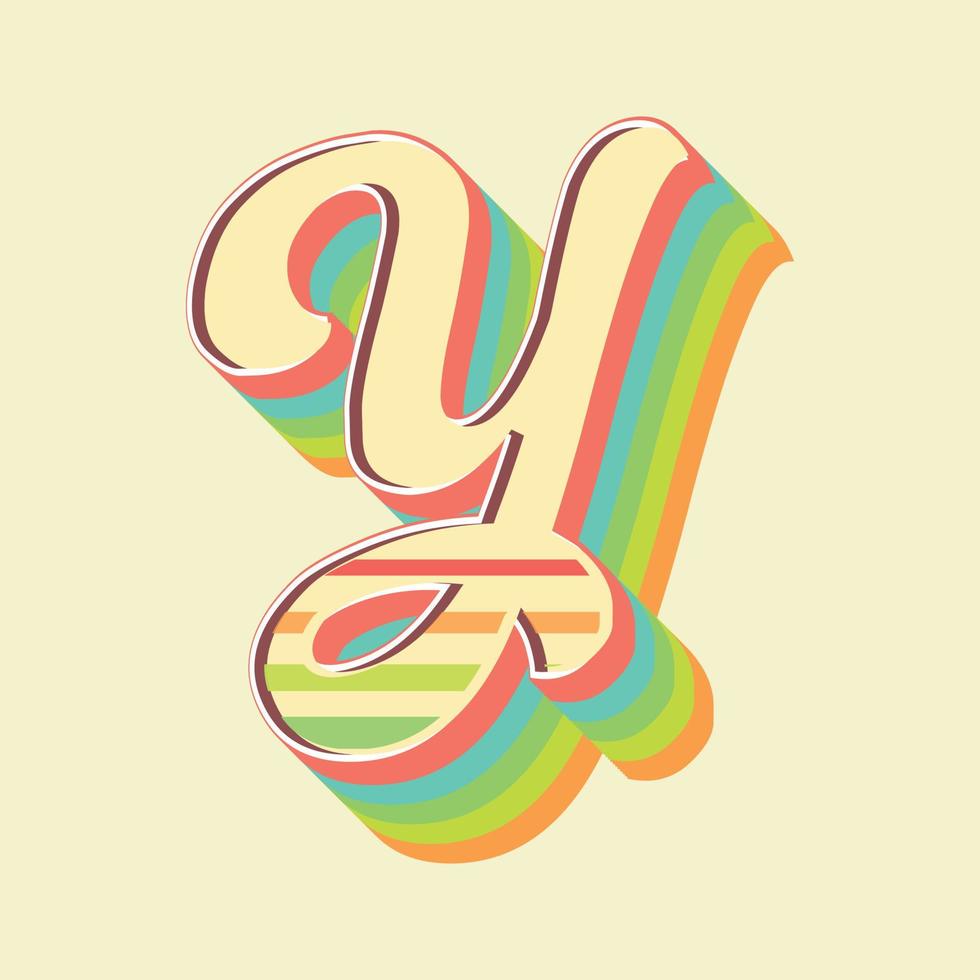 Vintage style 3d illustration of letter y vector