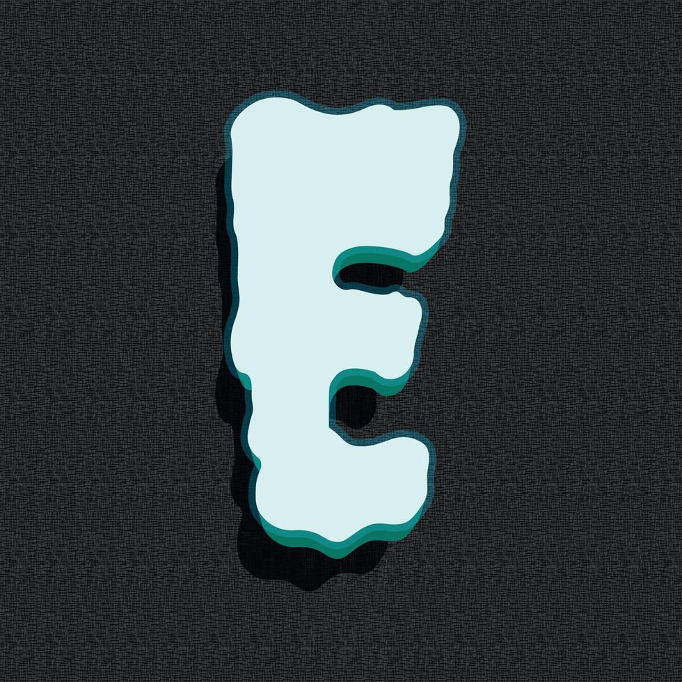 Ghost style 3d illustration of letter e vector