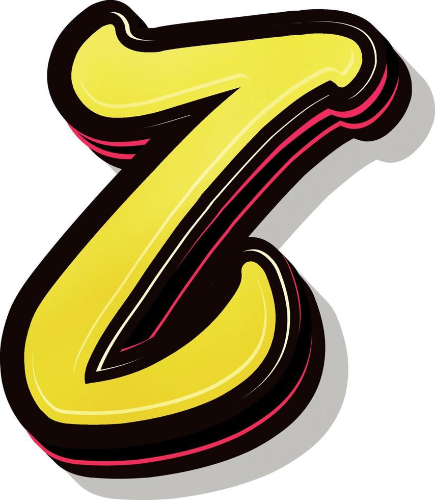 Ilustración 3d de la letra z vector