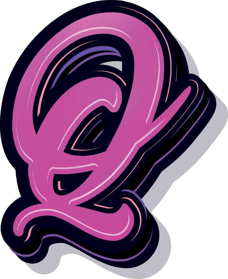 3d illustration of letter q vector