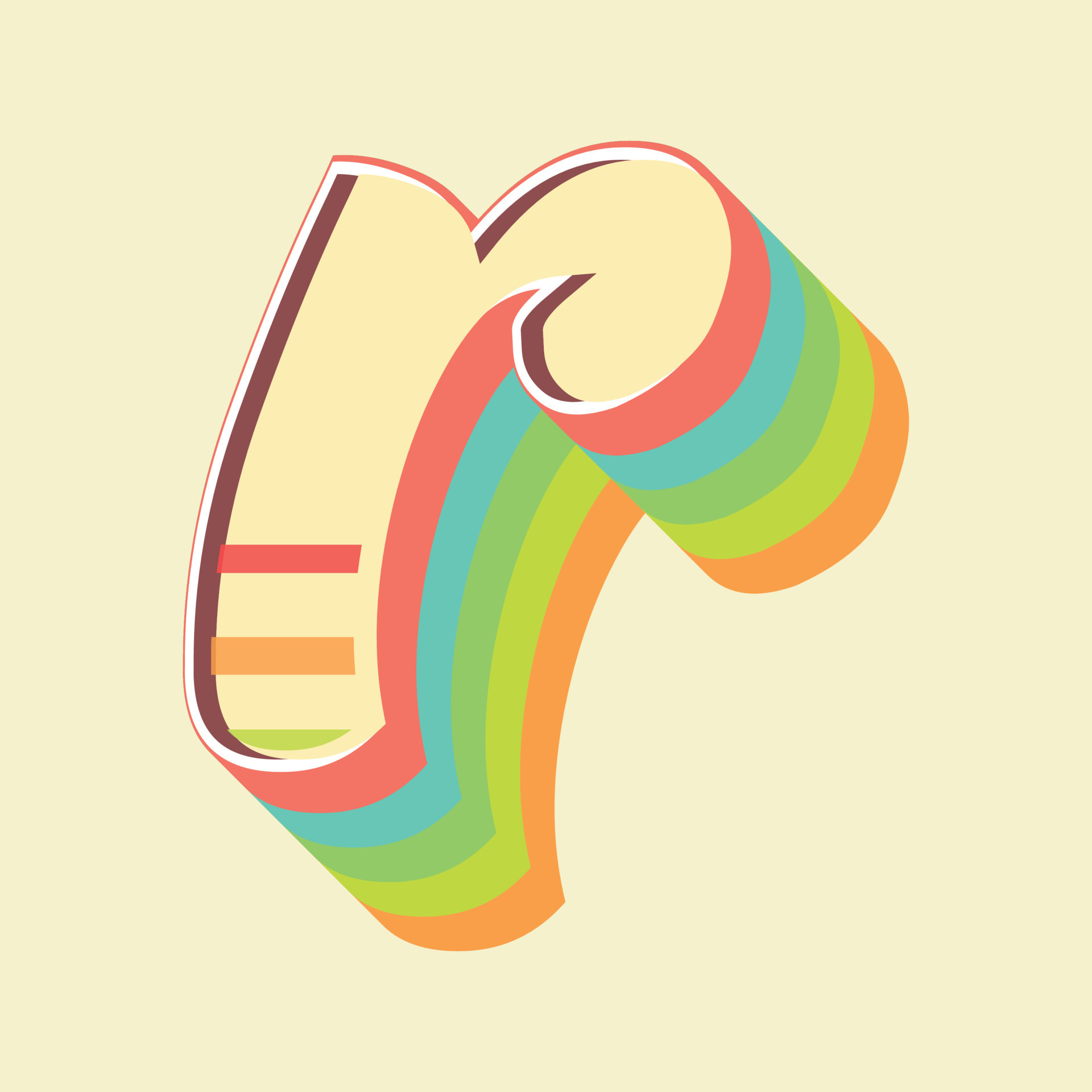 Vintage style 3d illustration of small letter r 18807411 Vector Art at