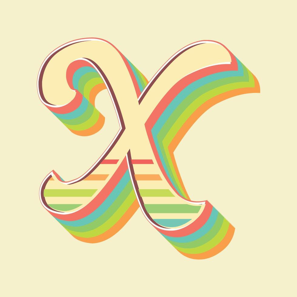 Vintage style 3d illustration of letter x 18807413 Vector Art at Vecteezy