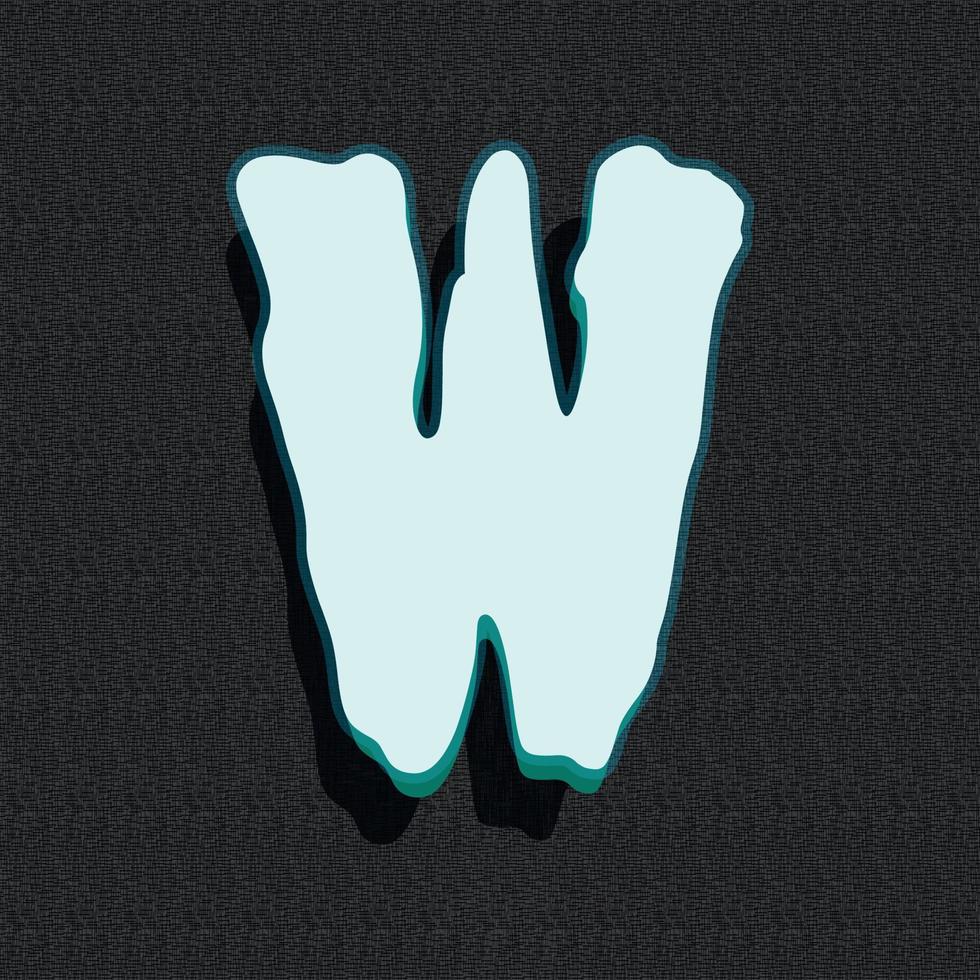 Ghost style 3d illustration of letter w vector