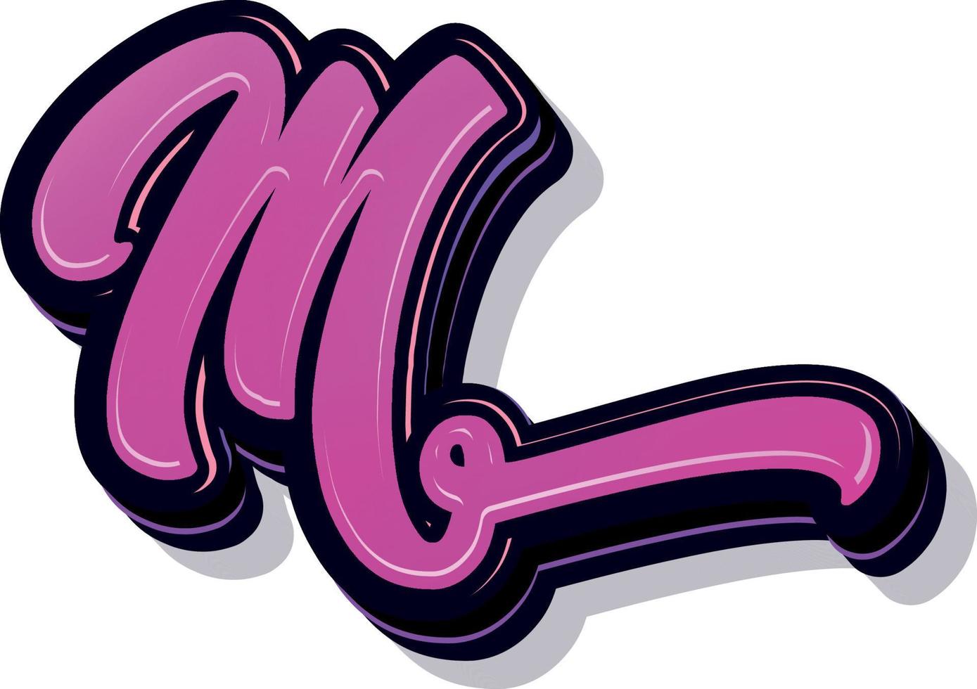 3d illustration of letter m vector