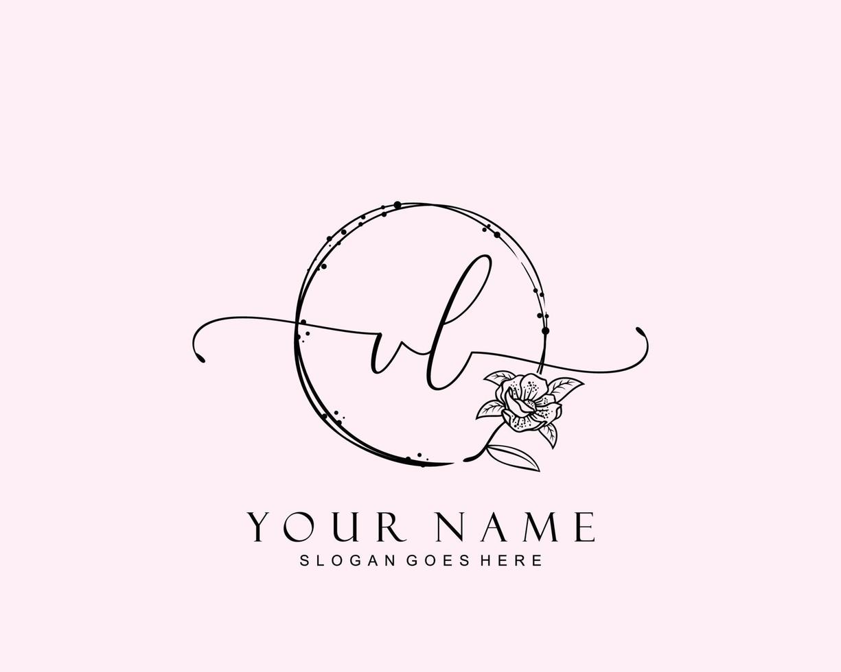 VL Beauty vector initial logo art, handwriting logo of initial signature,  wedding, fashion, jewerly, boutique, floral and botanical with creative  temp Stock Vector Image & Art - Alamy