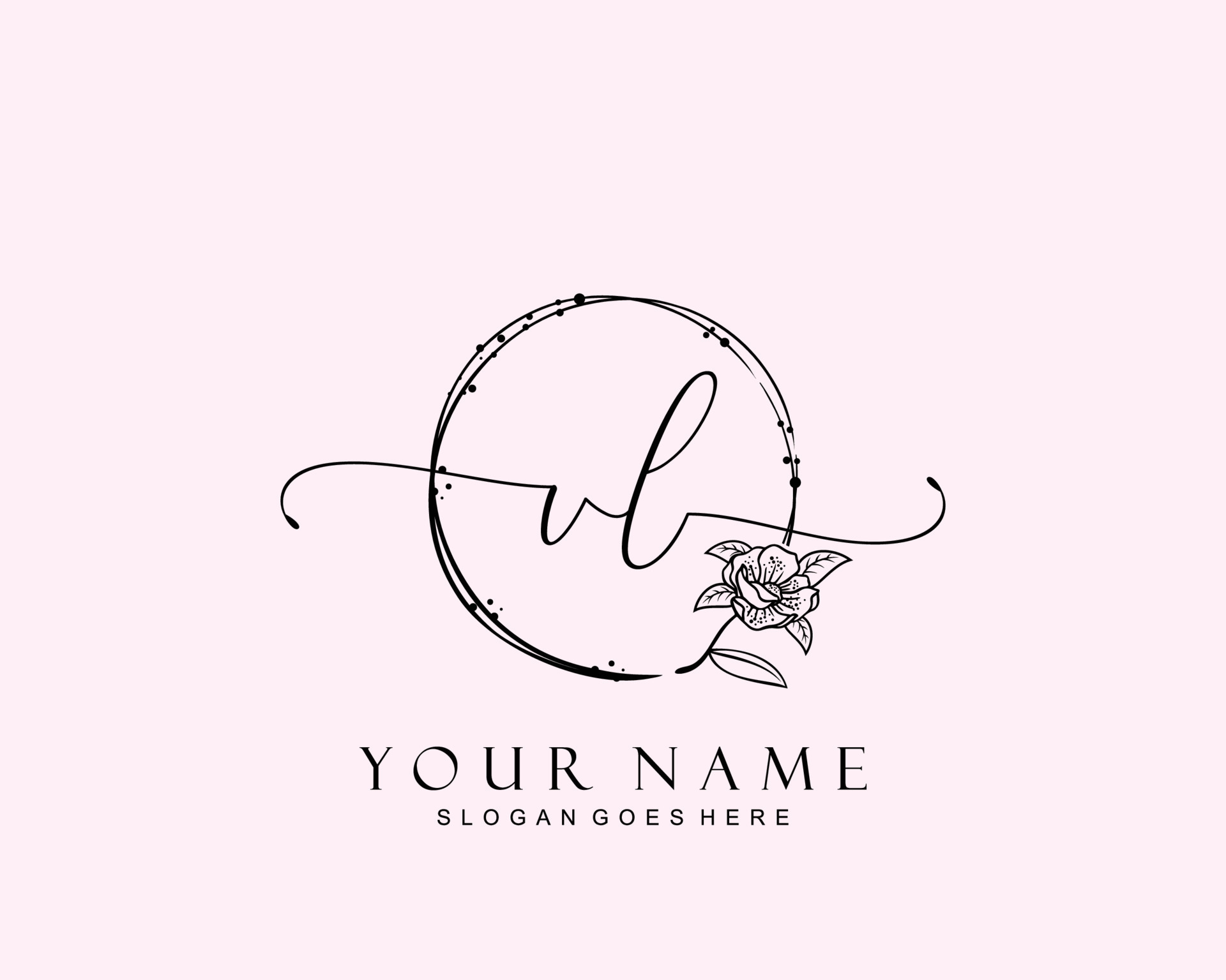 Initial vl beauty monogram and elegant logo design