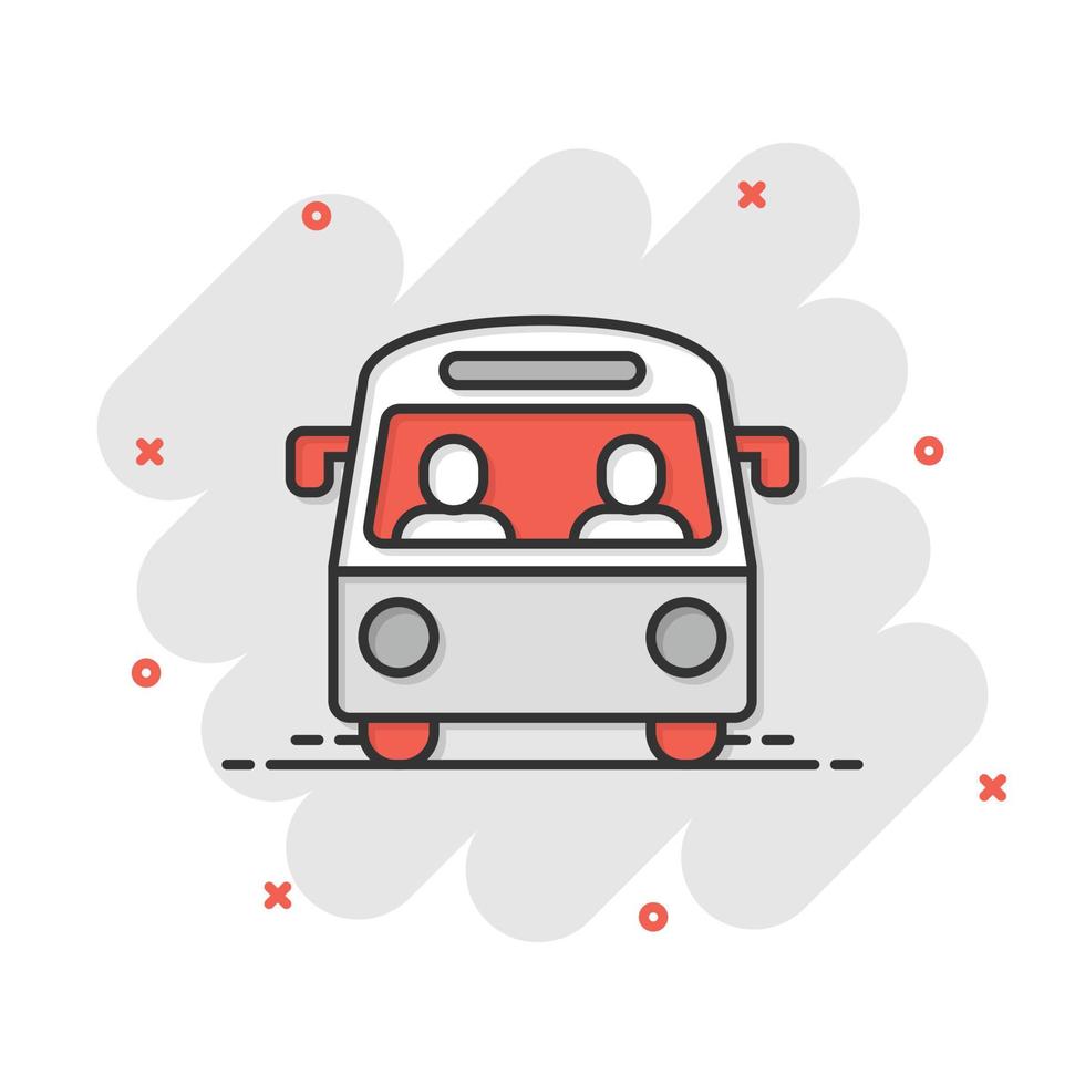 icono de autobús en estilo plano. Ilustración de vector de entrenador sobre fondo blanco aislado. concepto de negocio de vehículos autobus.