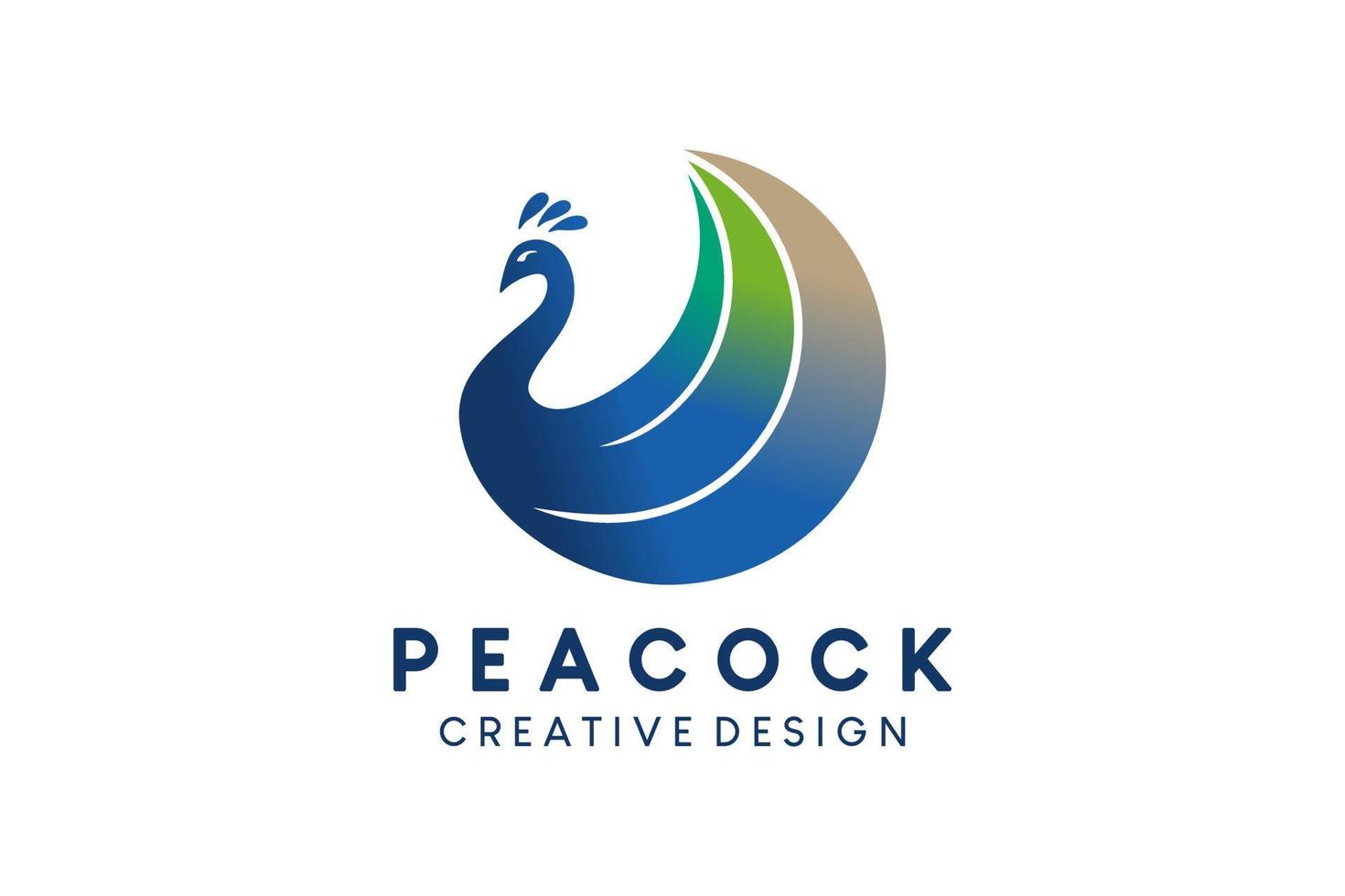 Simple abstract peacock logo design vector