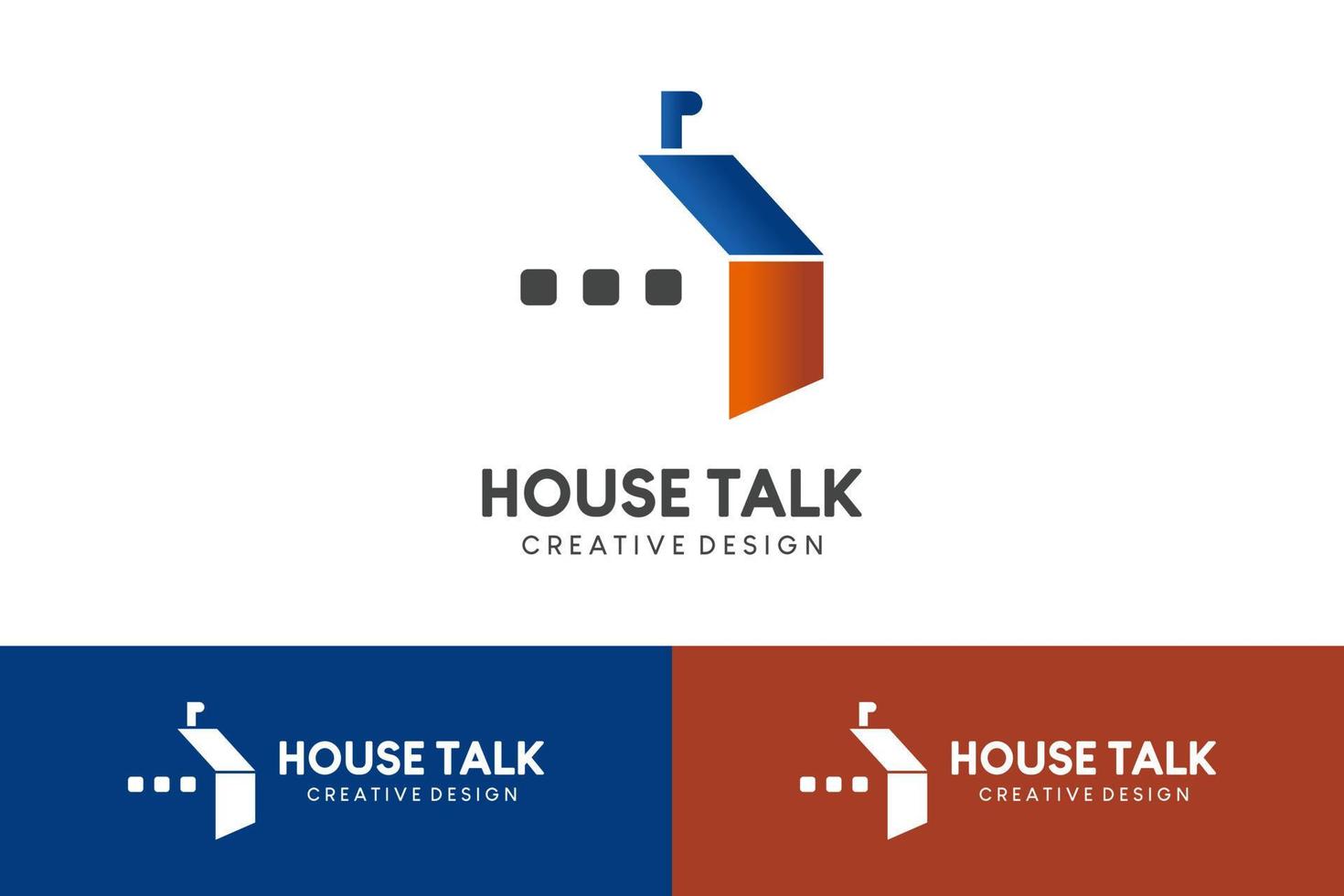 diseño de logotipo para hablar en casa o consultar en casa con un estilo de espacio negativo simple vector