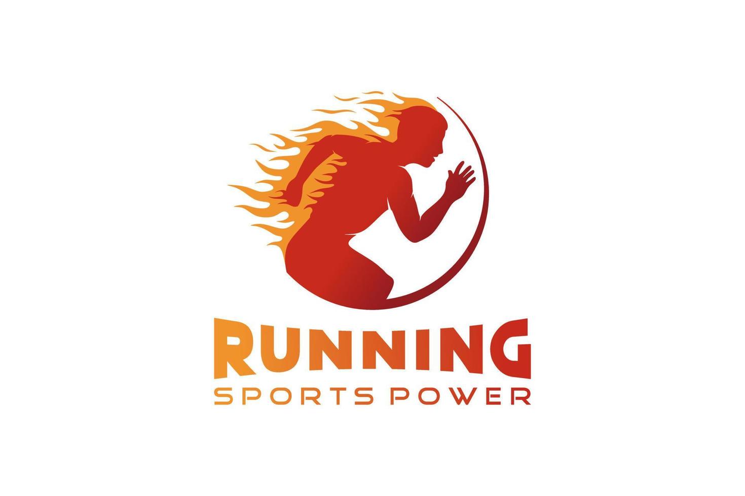 Running logo design, vector illustration of people running or