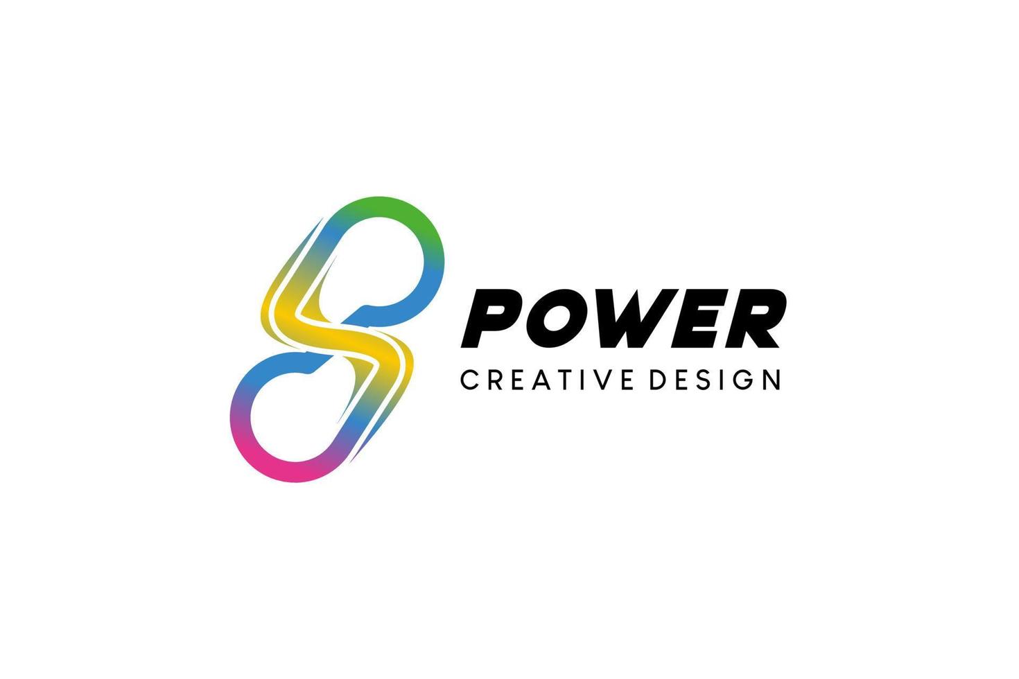 diseño de logotipo de potencia de energía de letra s colorida, voltaje eléctrico creativo o ilustración de vector de logotipo de relámpago