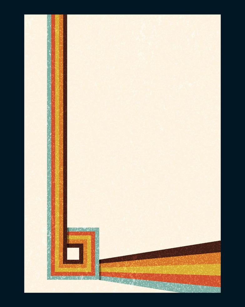 Vintage Striped Backgrounds, Posters, Banner Samples, Retro Colors from the 1970s, Retro Perspective Lines vector