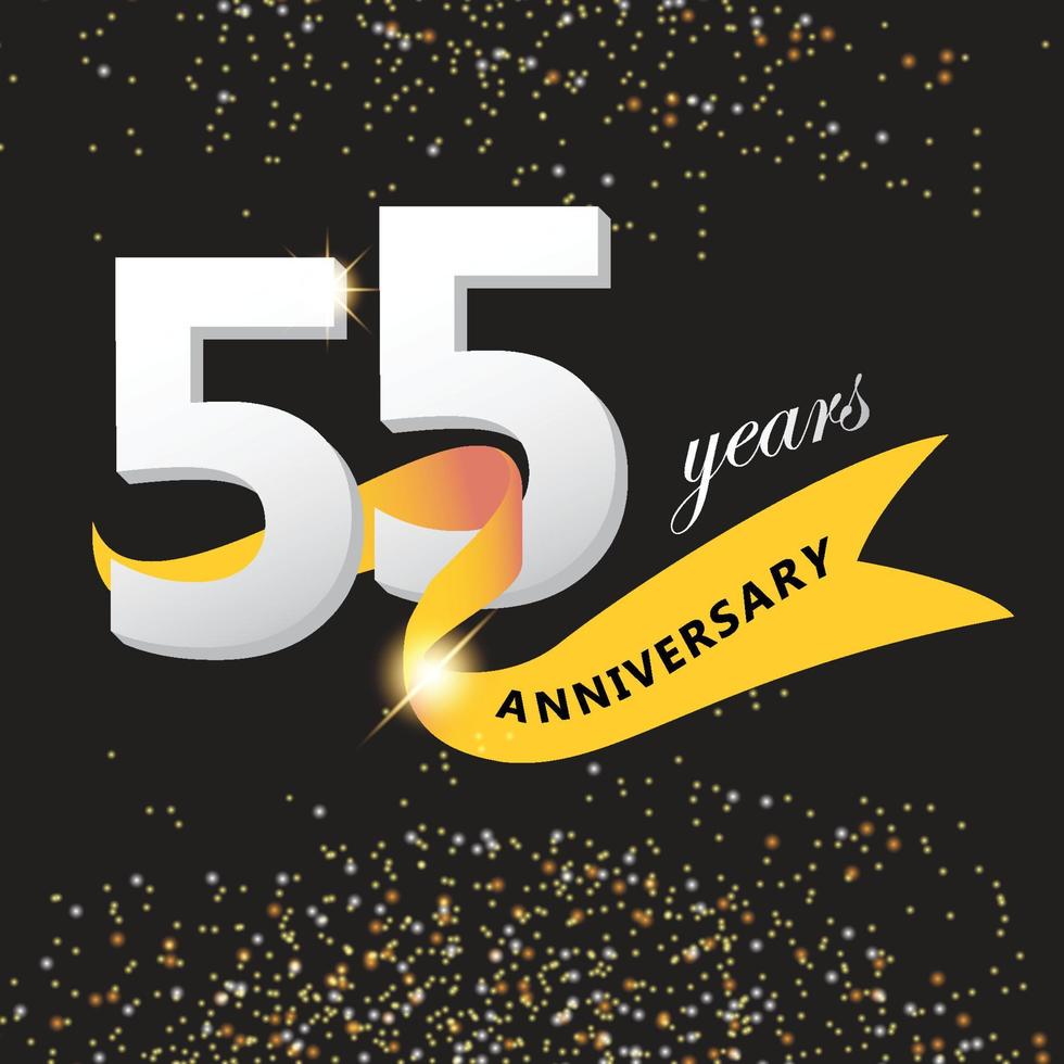55 Years Anniversary Logo with Anniversary Ribbon vector