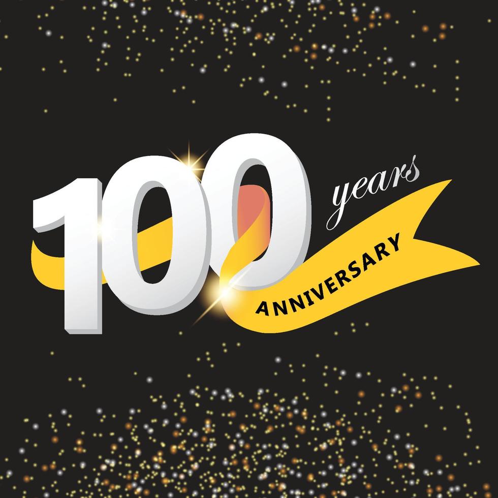 100 Years Anniversary Logo with Anniversary Ribbon vector