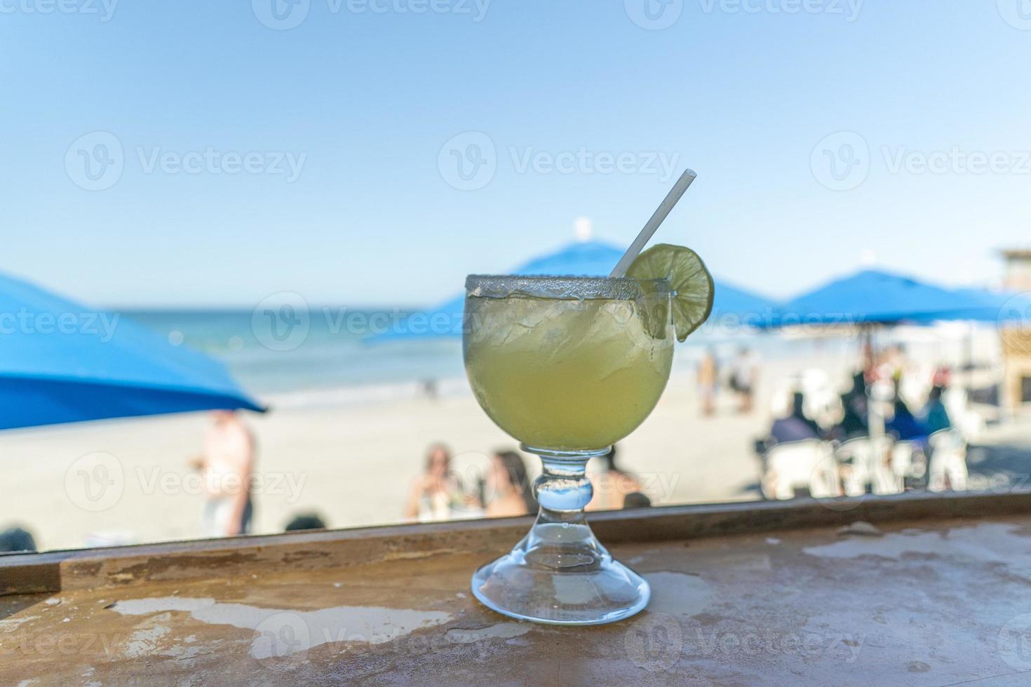 tequila sunrise glass in a beach bar in Mexico Baja california sur photo