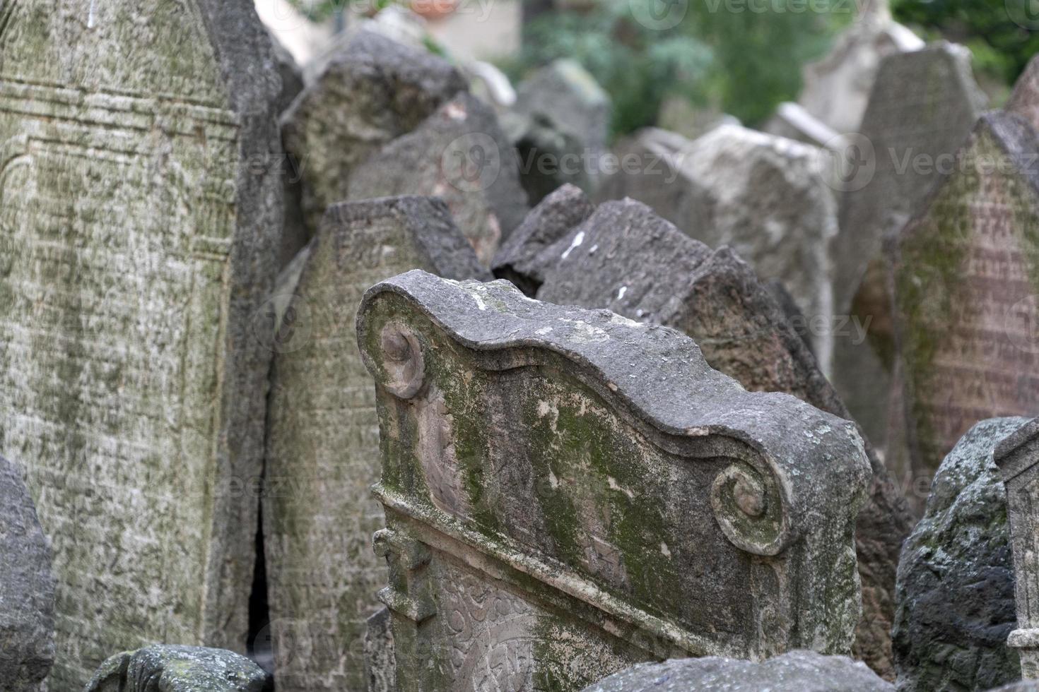 jewish old cemetery in prague photo