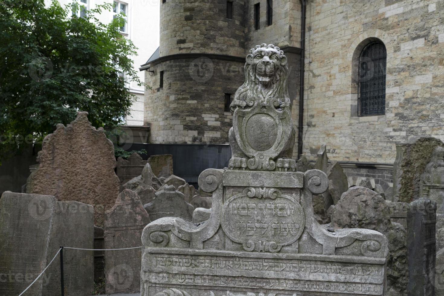 PRAGUE, CZECH REPUBLIC - JULY 17 2019 - jewish old cemetery in prague photo