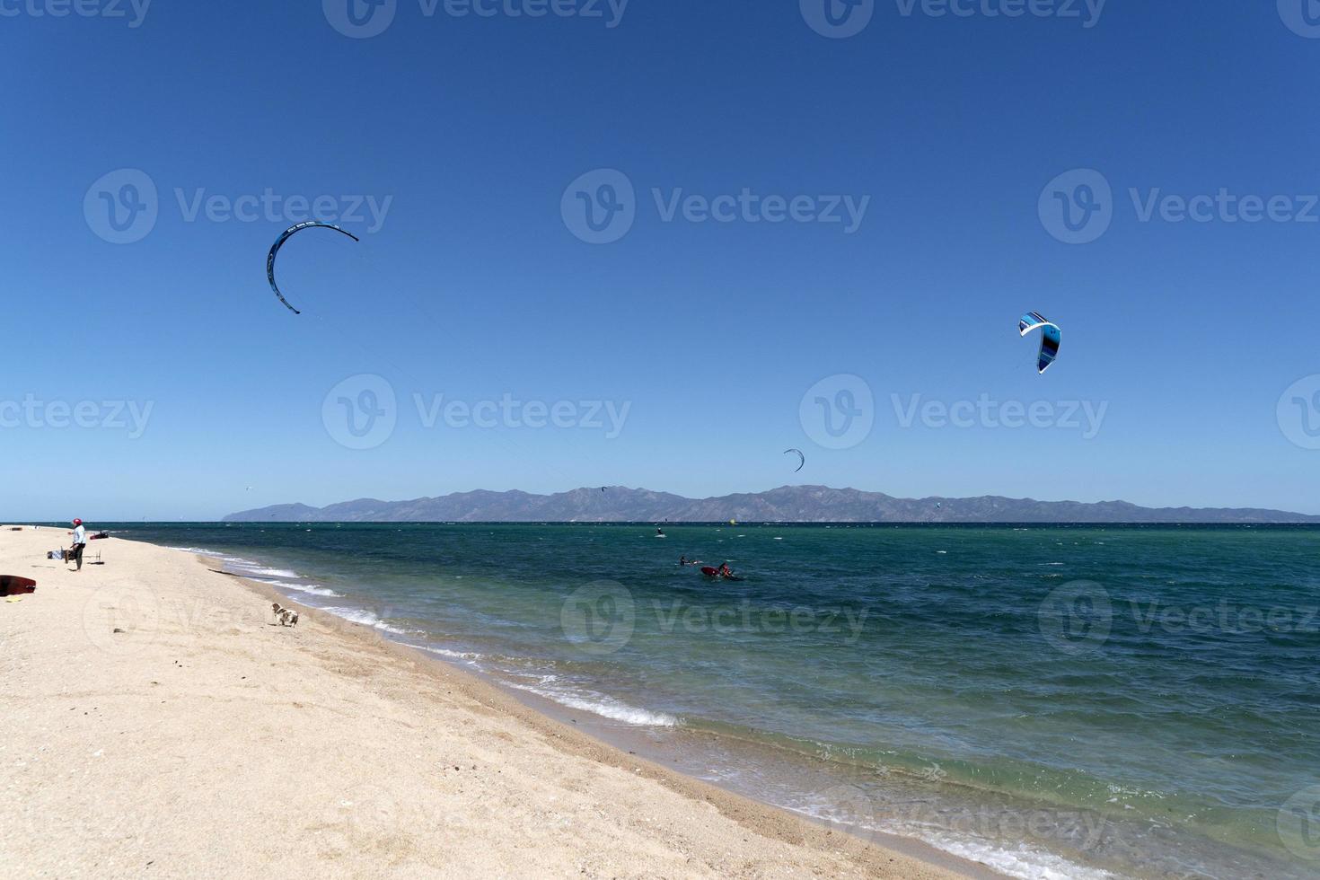 LA VENTANA, MEXICO - FEBRUARY 16 2020 - kite surfering on the wi photo