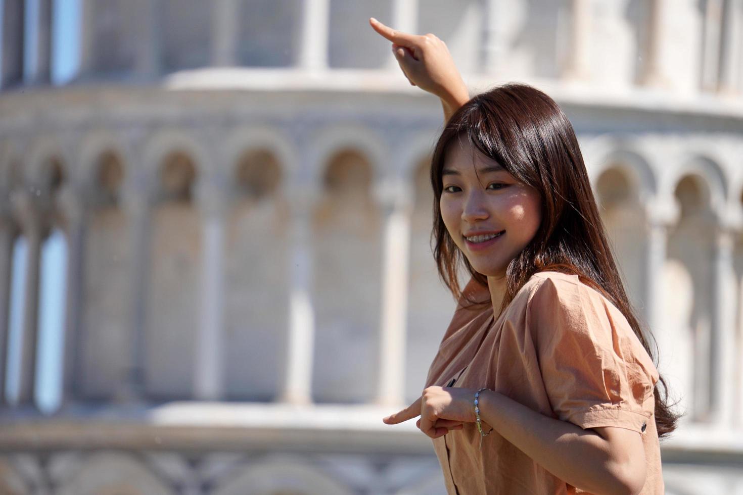 PISA, ITALY - SEPTEMBER 26 2017 - Tourist taking pictures at famous leaning tower photo