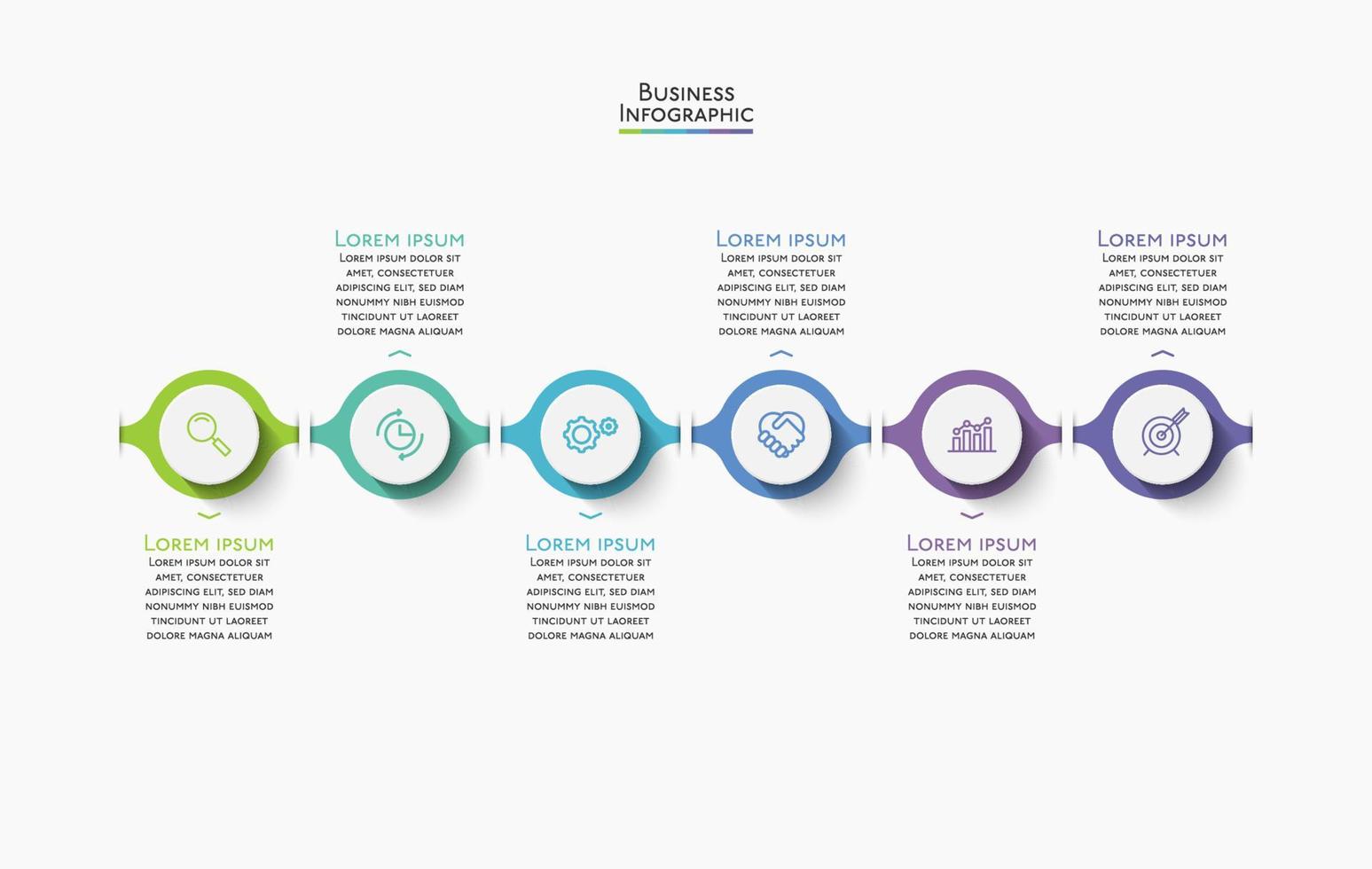 visualización de datos comerciales. iconos de infografía de línea de tiempo diseñados para plantilla de fondo abstracto vector