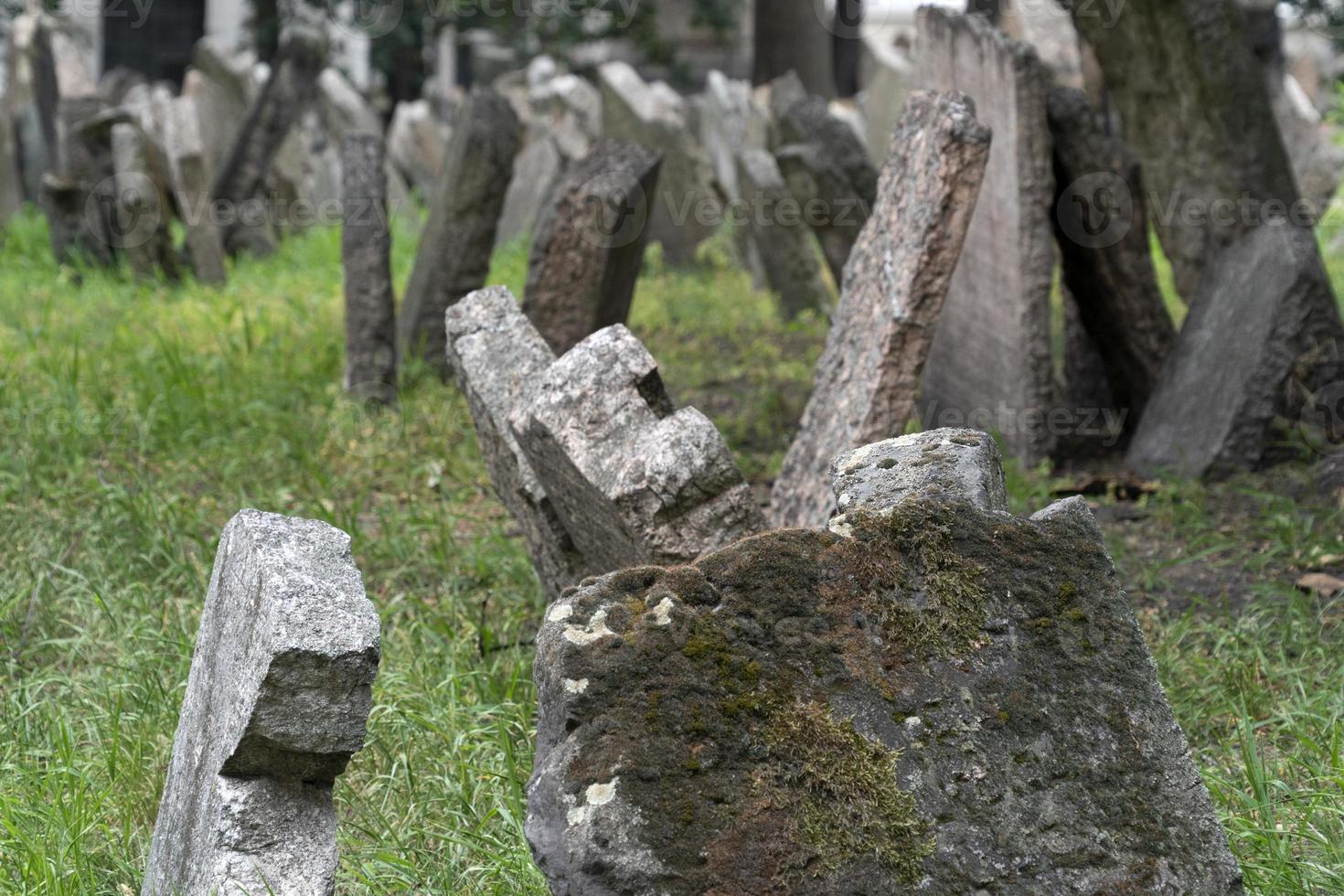 jewish old cemetery in prague photo