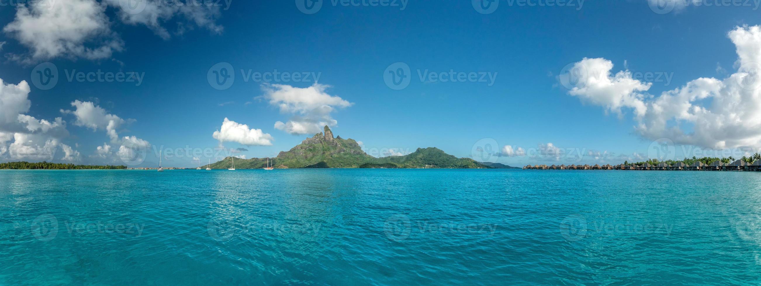 bora bora french polynesia blue lagoon turquoise crystal water photo